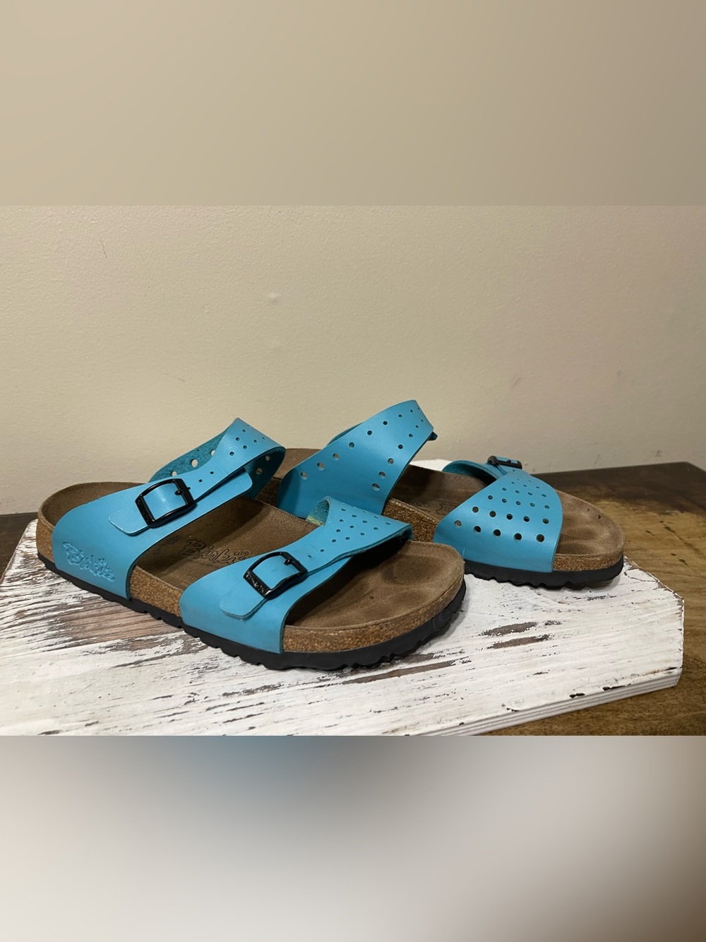 Women’s Turquoise Double-Buckle Slide Sandals